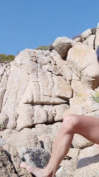 Young Hunk Caught Wank on Seaside by the Rocks