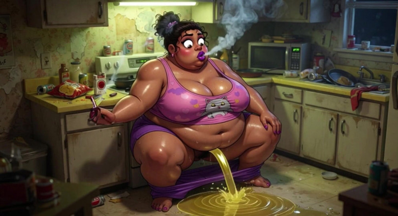 YOUR BEST FANTASY: Bbw molto incinta che fuma mentre pipì - grande pancia e...