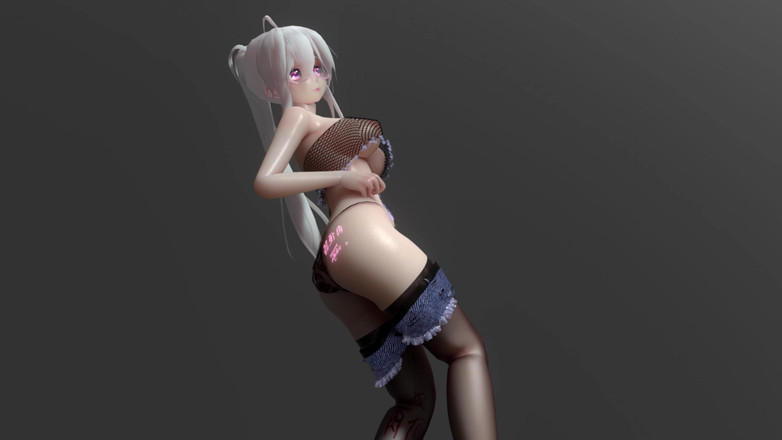 MikuMotion: [mmd] Haku-wiggle kacamata jeans sutra hitam cabul
