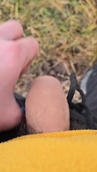 A Bit Risky Peeing - POV Outdoor Male Pee During a Nature Walk