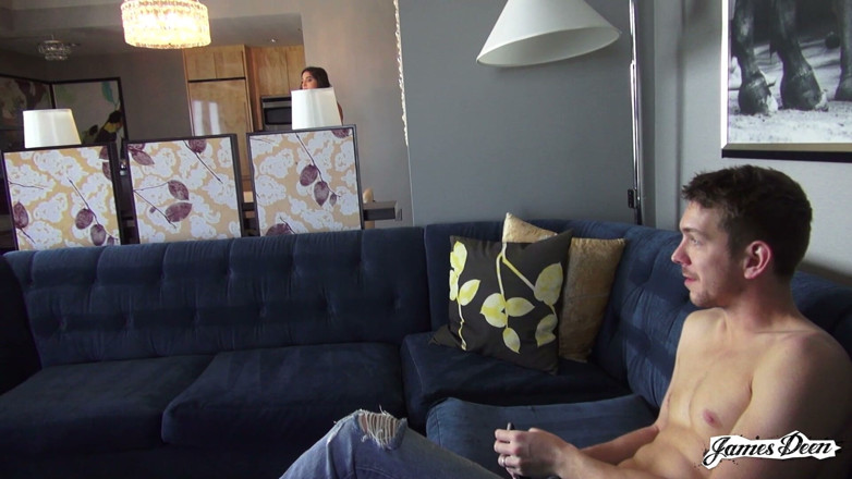 James Deen: Abella Danger Poses in the Balcony Door for James Deen
