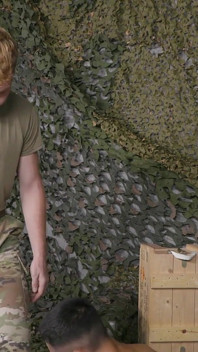 Activeduty - redhead sergeant drills new recruit Tyler Lakes
