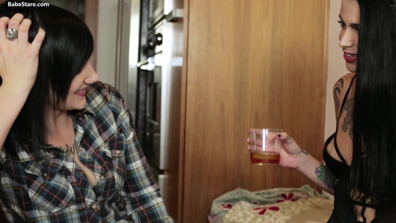 Lesbian Babe Stare: Two hot punk ass lesbians are about to get it...