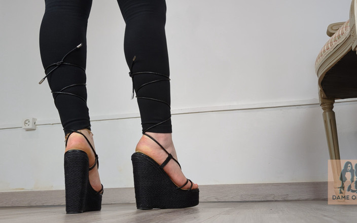 Dame Olga: (663) Koleksi sepatu: sandal lace up black wedge - dame olga