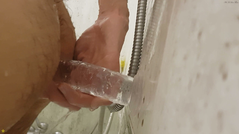 HeIsSooThin: Sucking on My New Big Dildo and Trying to Fuck...