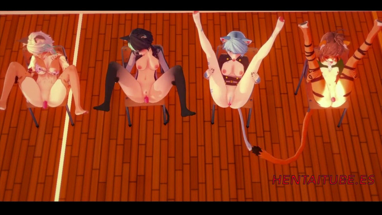 Yaoitube: Furry Hentai 3D - Orgia Furry. 4 fute dziewczyny z wibratory
