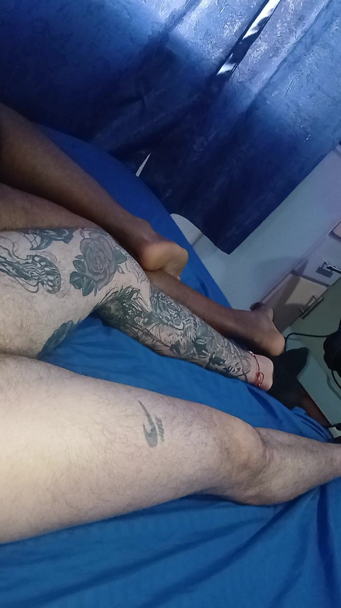 Vikingoazul: Toccare il colore femboy nero ebano chiama il pene