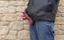 Rockard daddy: Outdoor-masturbieren und kommen in lederjacke und jeans