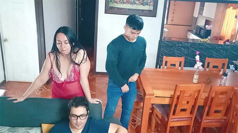 Kellyhotstepmom: Unfaithful Hot Wife Fucks Her Stepson While the Cuckold Watches...