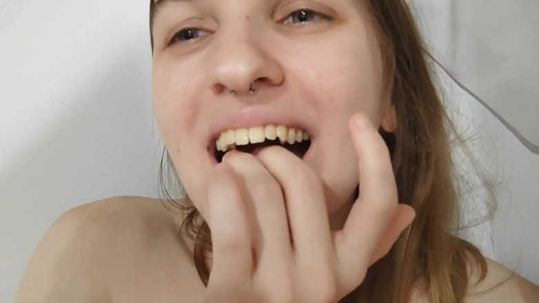 Nitosha: Hot Brunette Squirts in the Bathroom