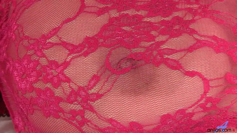 Anilos: Lady in Red Laced Lingerie