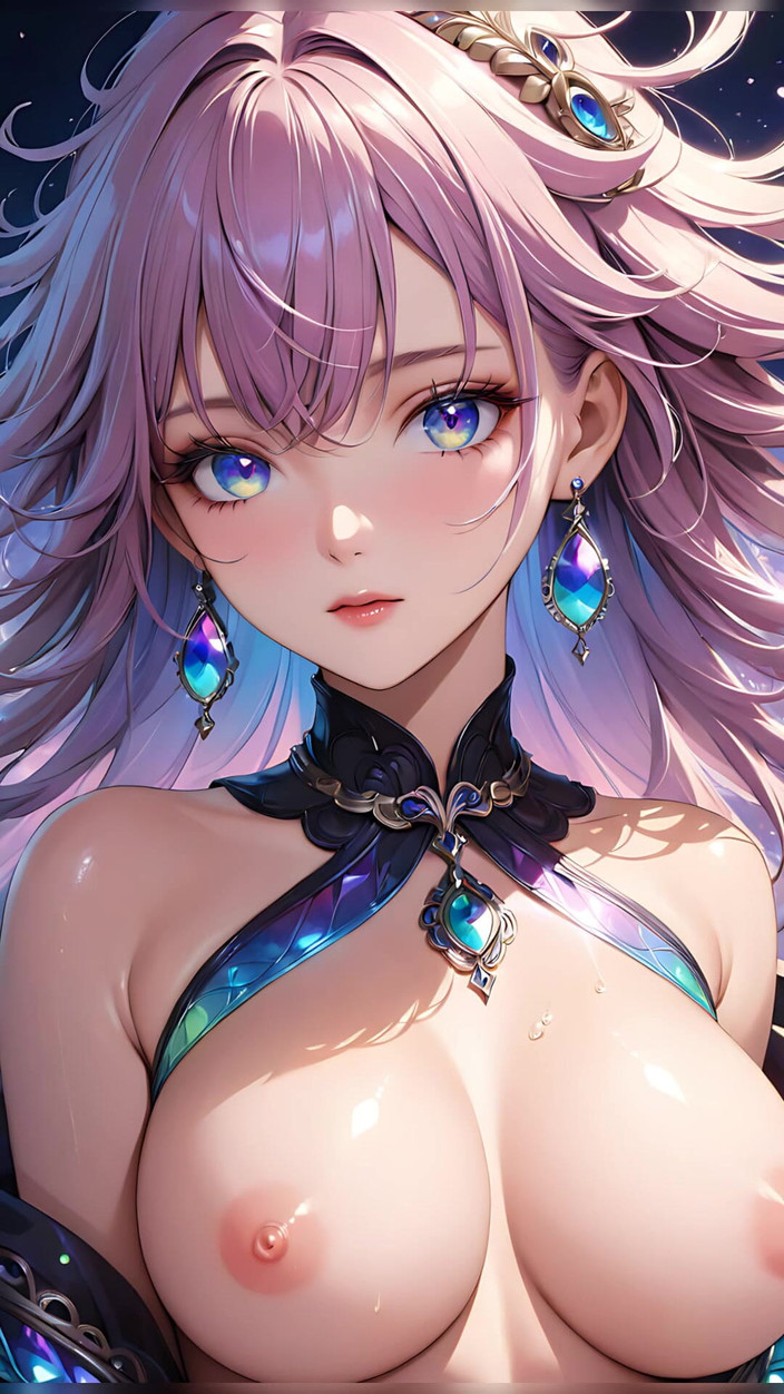 LustRender: Dream Reflections：一个拥有虹彩眼睛的美丽年轻女人