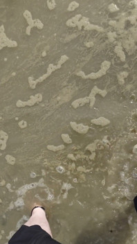 Bosí v zářijovém Severním moři ve Wangerlandu