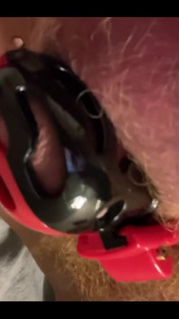 Pissing with a Cock Cage on