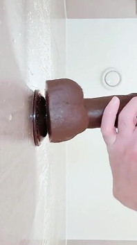 Twink Enjoying 11inches Black Dildo