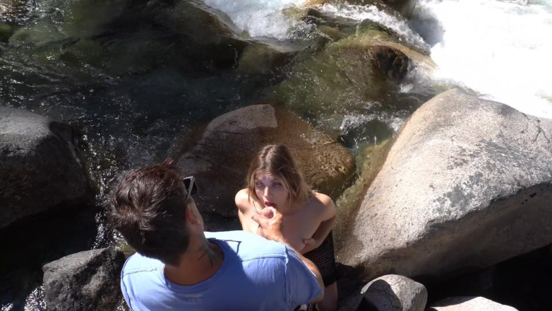 Keila Bassi: Blowjob and Cumshot on Her Face in a Beautiful River...