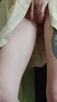 We Masturbate Riskily Under Skirts Near a Suitcase at the Airport