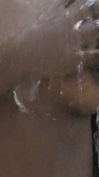 Ebony teen maid creampied in doggy style in the shower