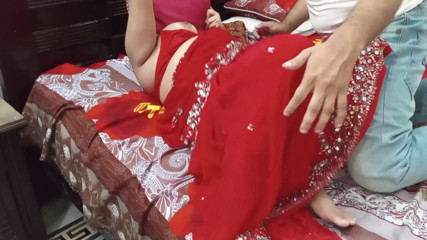 QueenbeautyQB: Big Boobs Indian Stepmom in Red Saree Hard Fucking by...
