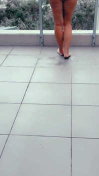 Wifey Flashing Ont He Exclusive Hotel Balcony