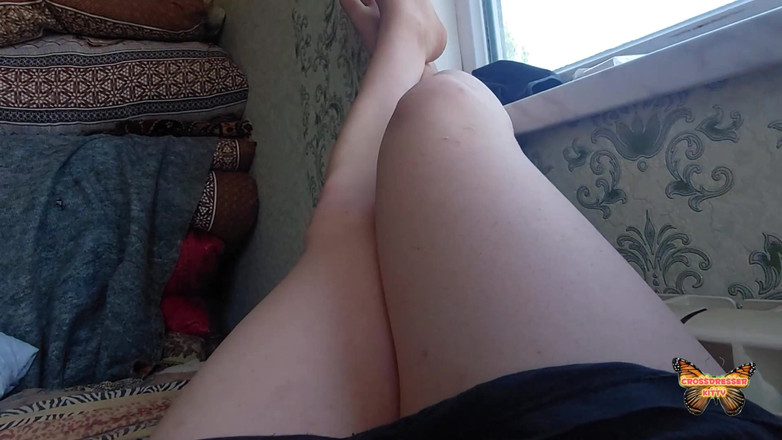 Kitty_Cross: Legs of Cute Femboy Smooth Sexy Butt White Crossdresser Sissy...