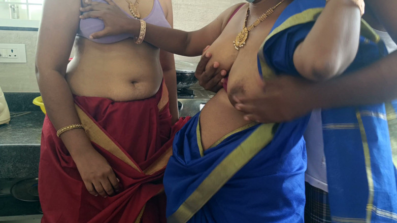 Palani69: Stepsisters hot fucking in kitchen