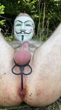 Outdoor Anal Play Wiht Toy and Dildo
