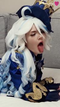 The Kinky Furina From Genshin Impact Prefers Aether's Nutritious Cum, Which Is Supposed to End up in Her Shaved Pussy