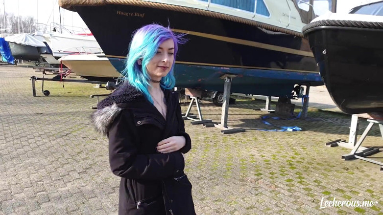 Lecherous: Alisha flashing and getting naked at the marina