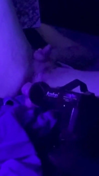 S1uttranspup Takes a 9 Inch Dildo in a Blacklit Room