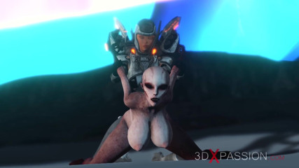3dxpassion: Female alien gets fucked hard by sci-fi explorer in spacesuit...