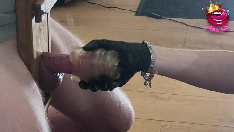 BJQueen and Rod: Close-up - femdom randen pik tot geruïneerd orgasme in een glas
