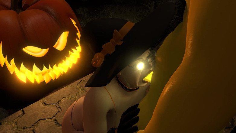 Wraith ward: Esmeralda je sexy zralá čarodějnice dýňový král na Halloween