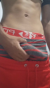 Young Man Showing the Volume of His Dick