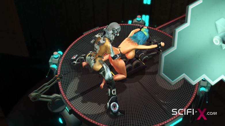 SciFi-X transgender: Mesin kongkek Sci-Fi. Futa seks Android bermain dengan awek panas...