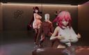 Smixix: Yae Miko와 Shogun Raiden Hentai 섹스 겐신 임팩트 댄스 갱뱅 MMD 3D - 빨간 머리 색 편집 Smixix