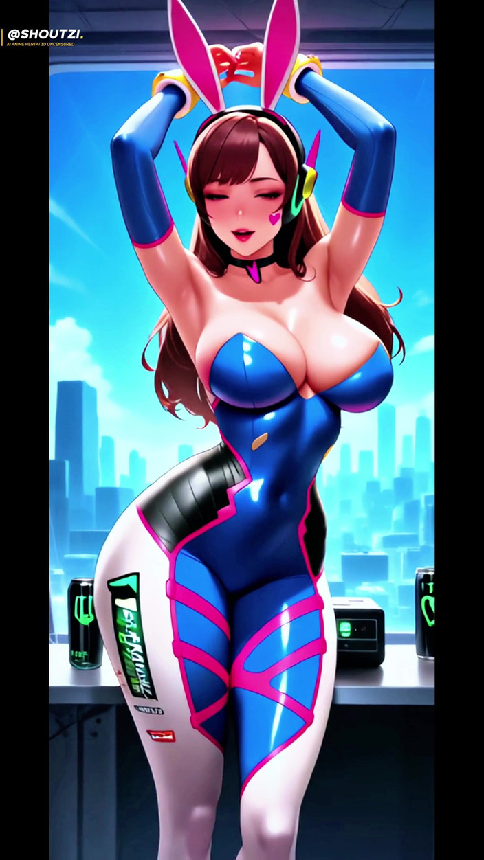 Shoutzi Anime Hentai3D Uncensored: D.va Esplode Di Piacere Nell'ahegao, Che Le Goccia Dalla Bocca...