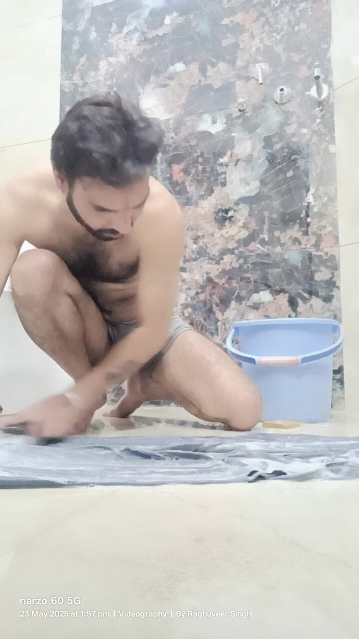 Rajasthani-old-lover: Indischer heißer mann, masturbationsshow