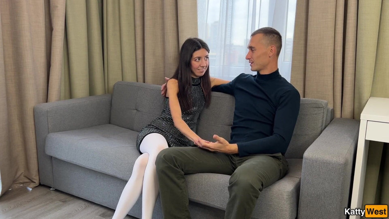 Katty West: Seks analny na pierwszej randce z piękną w białych rajstopach