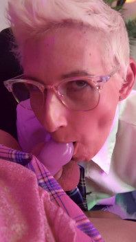 Hottest MILF Licking His Chastity Balls and Cock - Moaning Like a Bitch!
