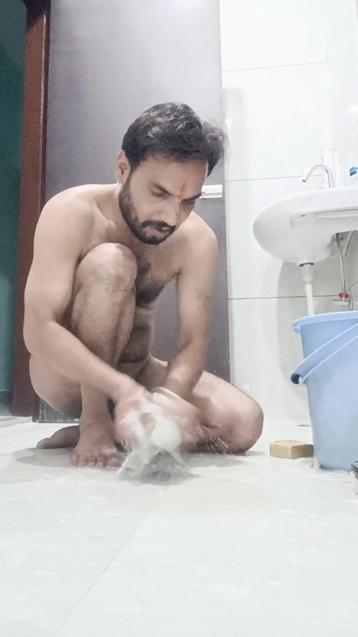 Rajasthani-old-lover: Vader geniet van masterbatie en cumshot met mij