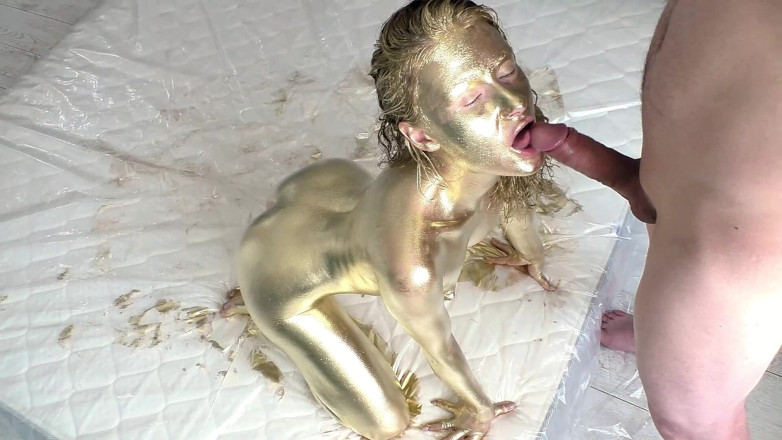 Laloka4you: Beautiful Golden Body Art and Gentle Sex with a Golden-skinned...