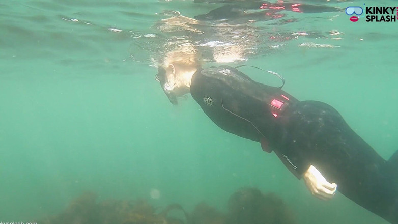 UKCuteGirl Lucy Lauren: Open Water freedive aletas ultra largas, traje de mojado y...