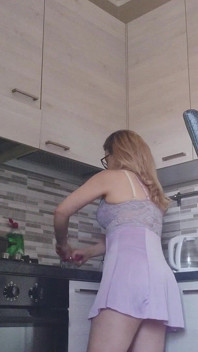 Gostosa Na Cozinha Sem Calcinha