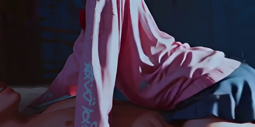 AItuner VR: Nighttime verführung - roter bow ungezogen, blauer rock hochgehoben, geheime nippel...