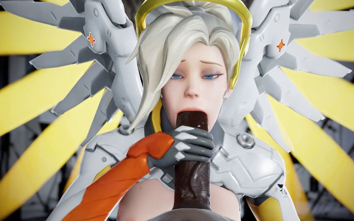 Orlikx: Mercy overwatch - анал з великим чорним членом, мінет і місіонерський камшот 3d overwatch порно)