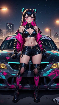 Gol anime hete auto's en hete meiden