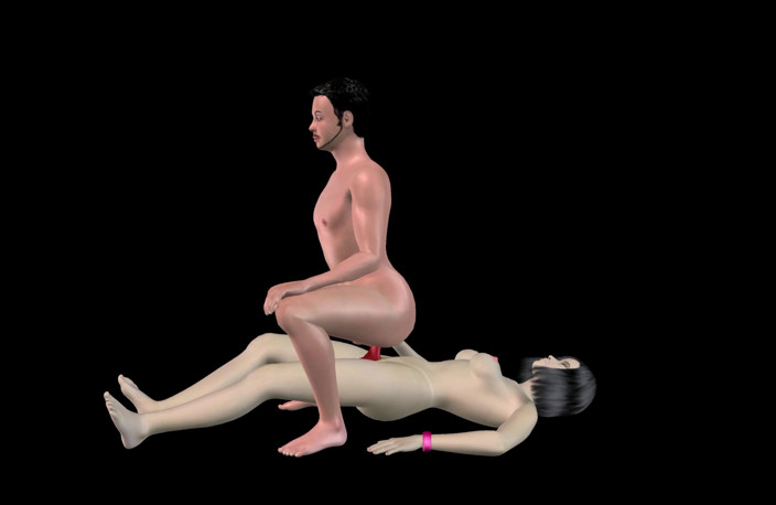 RenderLust: アニメーション3Dポルノ - アジア系男性がアナルにストラップオンを乗せる美しい女性