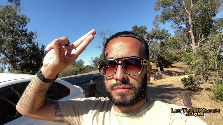 Let them watch: Solo szarpnij prosto facet wieje Ogromny ładunek thug tatted Latino