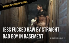 Jess futută crud de un băiat rău heterosexual în subsol